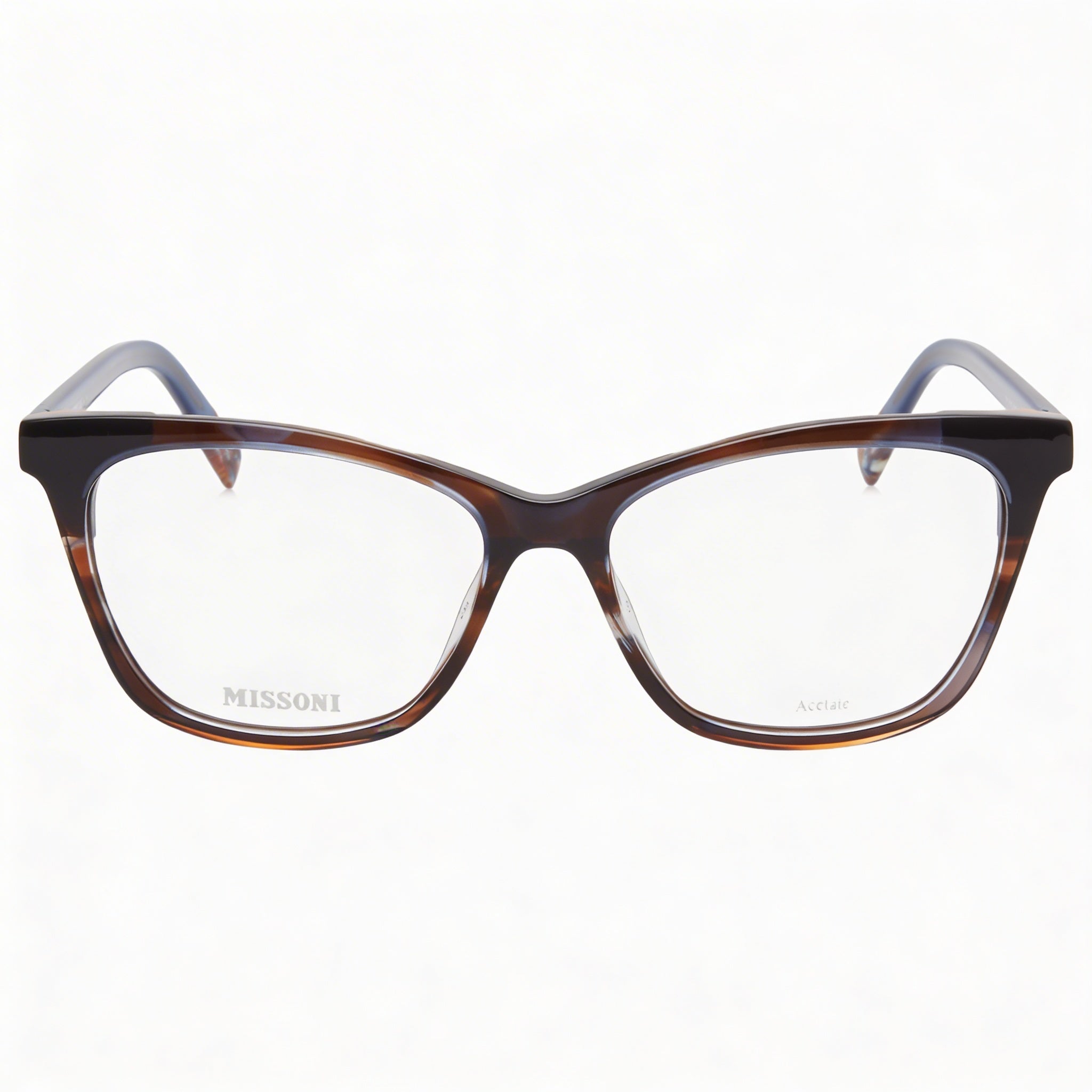 M Missoni Mis 0101 Women's Horn Brown Blue Acetate Frame Eyewear with Polycarbonate Lenses 53mm, Photo 2