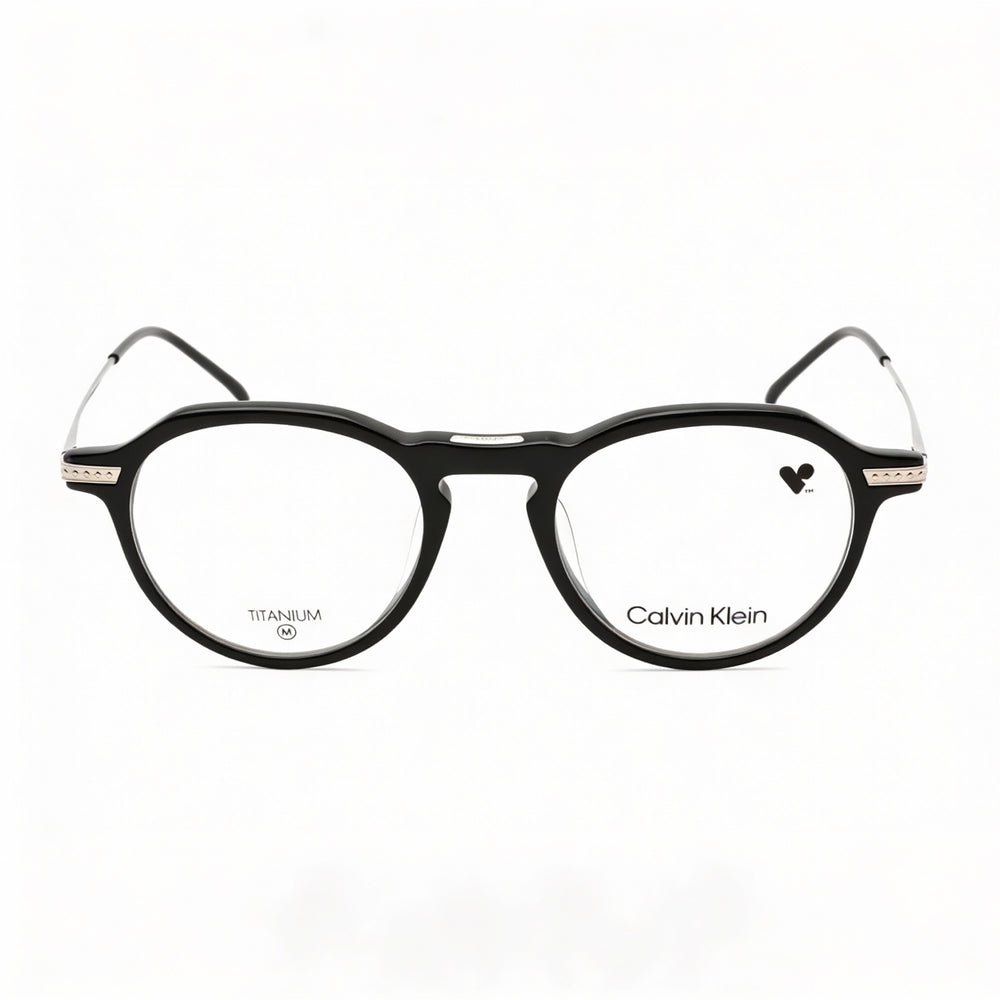 Gafas de sol modernas Calvin Klein para mujer con montura de acetato negro y lentes de policarbonato negro (48-19-145 mm)