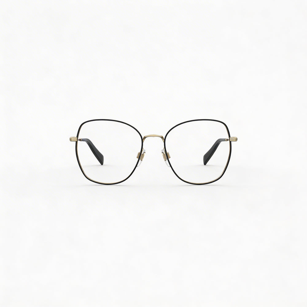 Gafas graduadas Levi's Lv 5023 de acero inoxidable negro para mujer, montura completa, de gran tamaño, de 52 mm