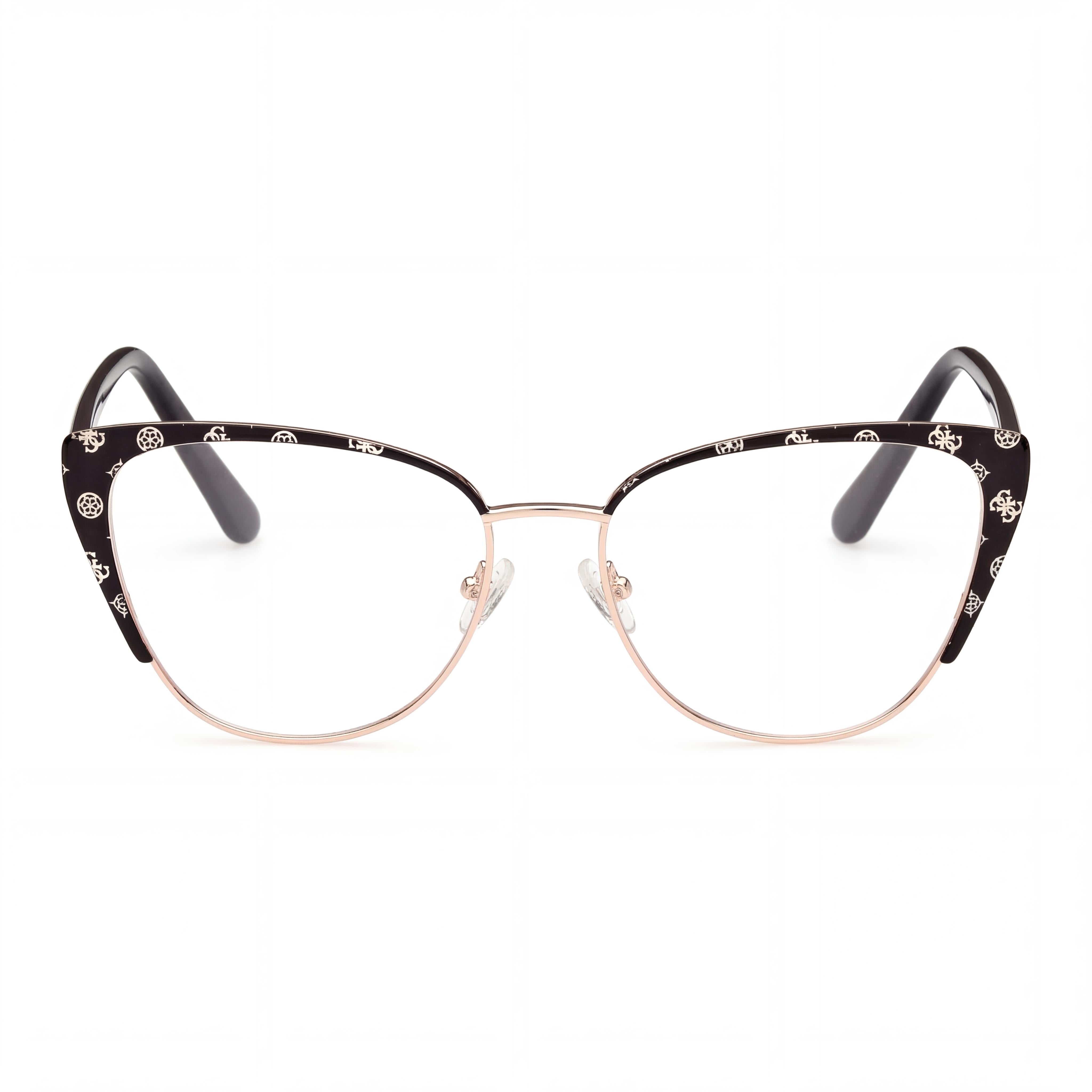 GUESS Gu50121 Women's Metal Frame Eyewear in Matte Black, Shiny Black (145-16-46), Photo 2