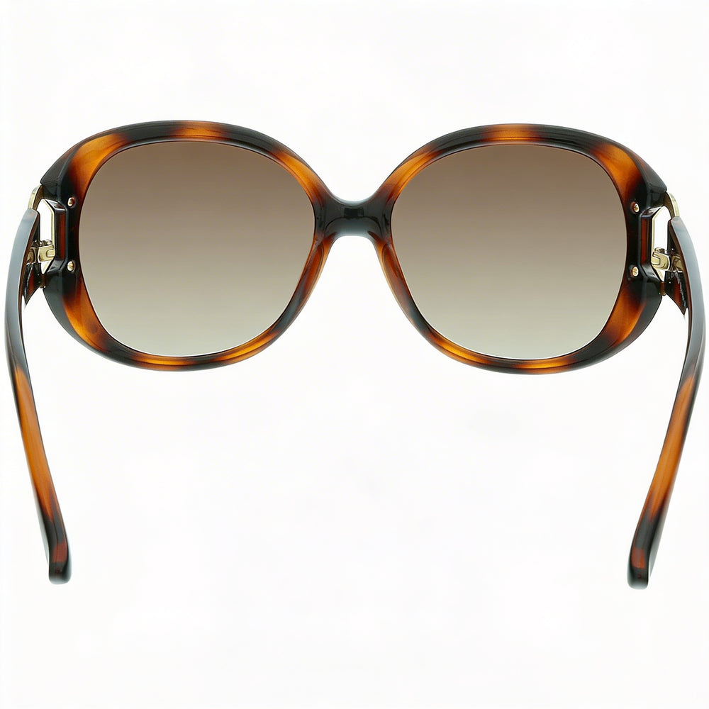 Gafas de sol para mujer Ferragamo Sf668s con montura de plástico marrón y lentes marrones degradadas con protección UV de 57 mm