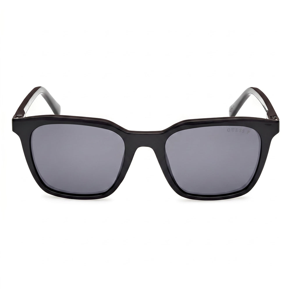 GUESS Gu00170 Unisex Shiny Black Injected Frame Smoke Non-Polarized UV 400 Sunglasses 53mm Lens Width