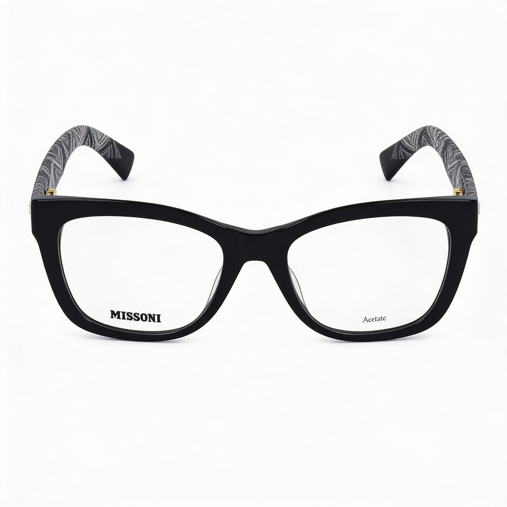 M Missoni MIS 0081 Women's Casual Black Acetate Eyewear Frame, Size 53mm Lens, 19mm Bridge, 140mm Temple