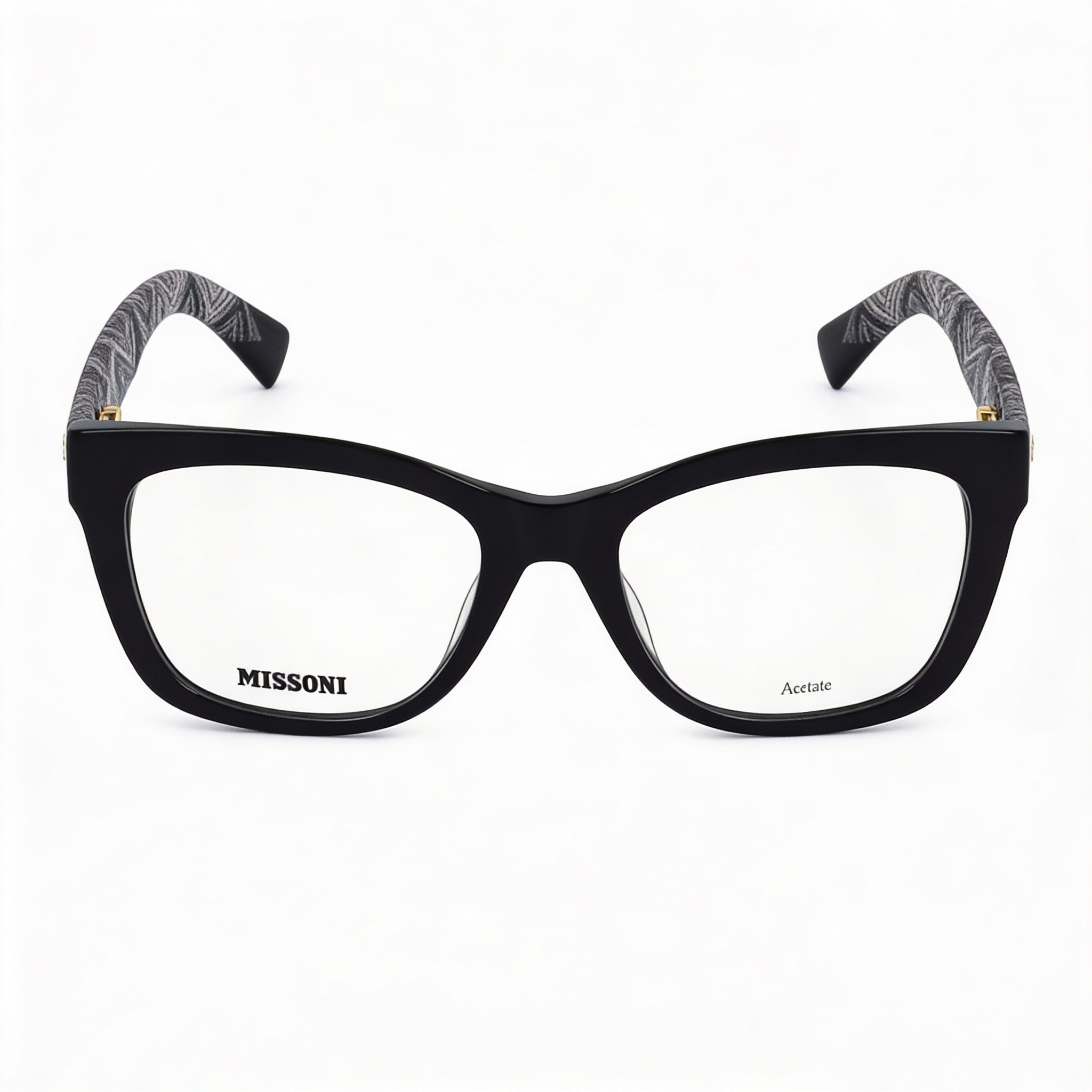M Missoni MIS 0081 Montura de gafas casual de acetato negro para mujer, tamaño de lente: 53 mm, puente de 19 mm, patilla de 140 mm, Photo 2