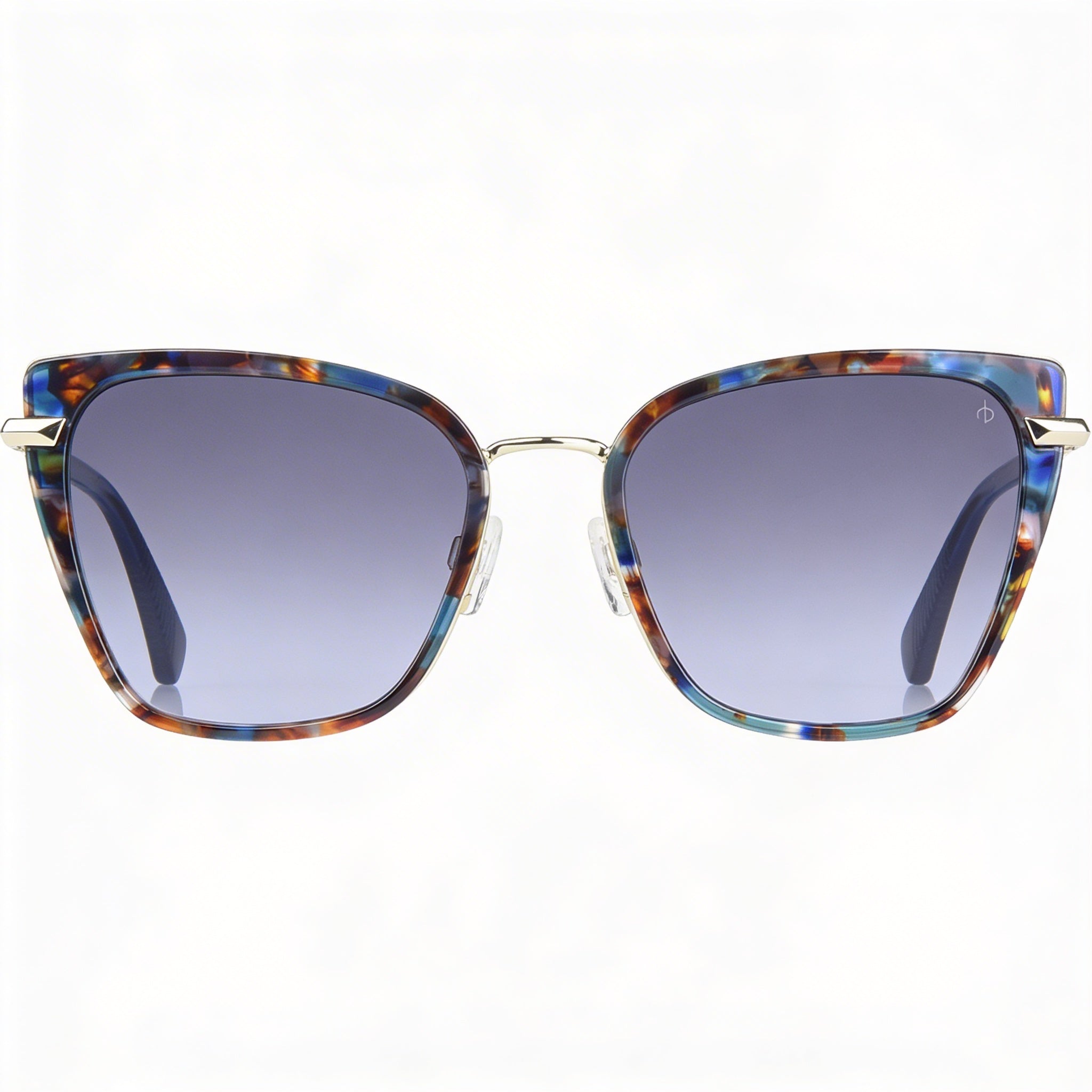 rag & bone Classic Women's Plastic Frame Sunglasses in Blue Havana with Polycarbonate Lenses, UV Protection, 56mm, Photo 2