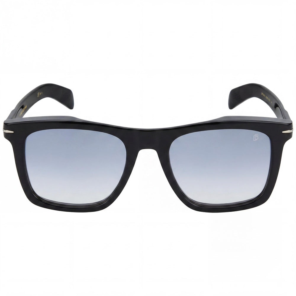 David Beckham DB 7000/S Gafas de Sol Clásicas de Acetato para Hombre, Marco Negro Azul Sombreado, Lentes Negro Plata, Protección UV 51mm