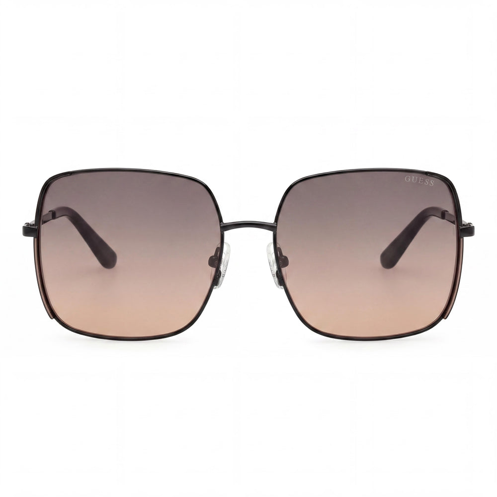 Gafas de sol GUESS GU00194 para mujer, negro brillante, acetato, lente negra, no polarizadas, 100 % protección UVA y UVB, 58 mm