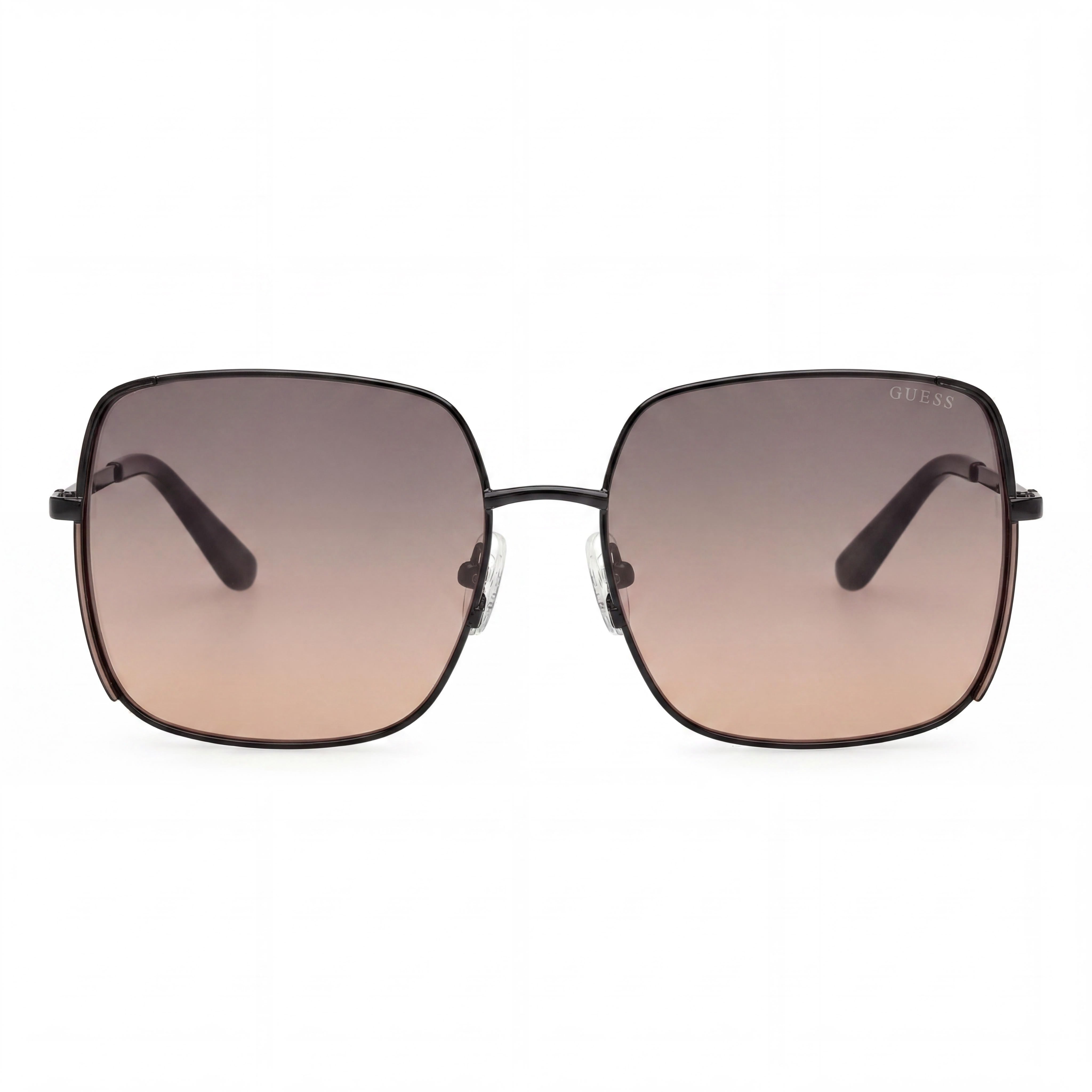 GUESS GU00194 Women's Shiny Black Acetate Black Lens Non-Polarized Sunglasses 100% UVA & UVB Protection 58mm, Photo 2