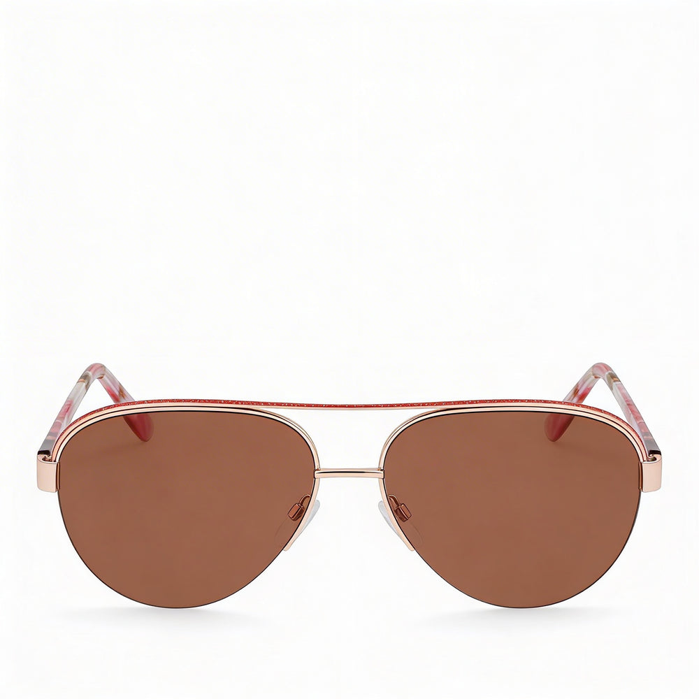 bebe Classic Women's Sunglasses featuring Rose Gold Plastic Frame and Rose Gold Acetate Lenses with UV Protection