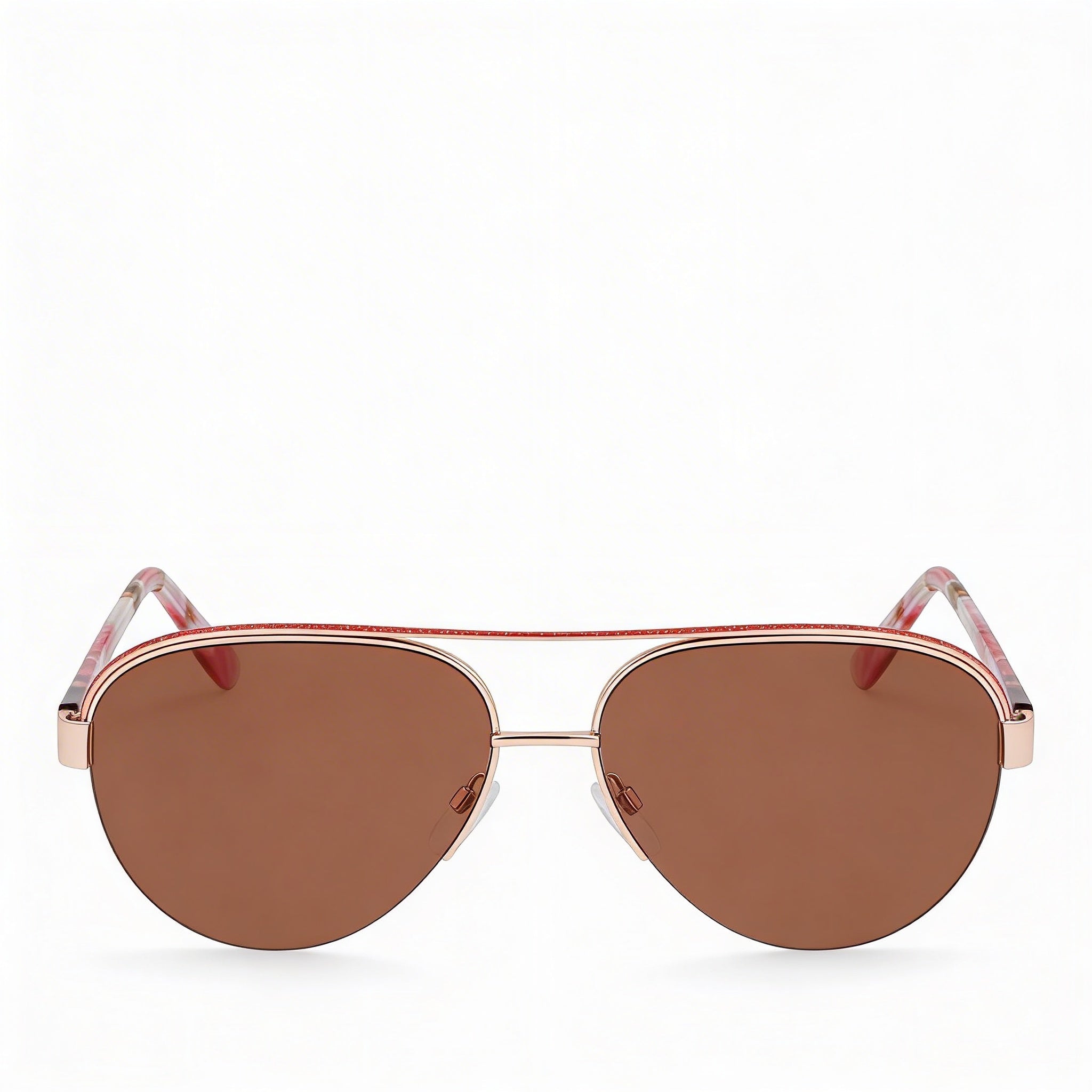 Gafas de sol clásicas de bebe para mujer con montura de plástico en oro rosa y cristales de acetato en oro rosa con protección UV, Photo 2