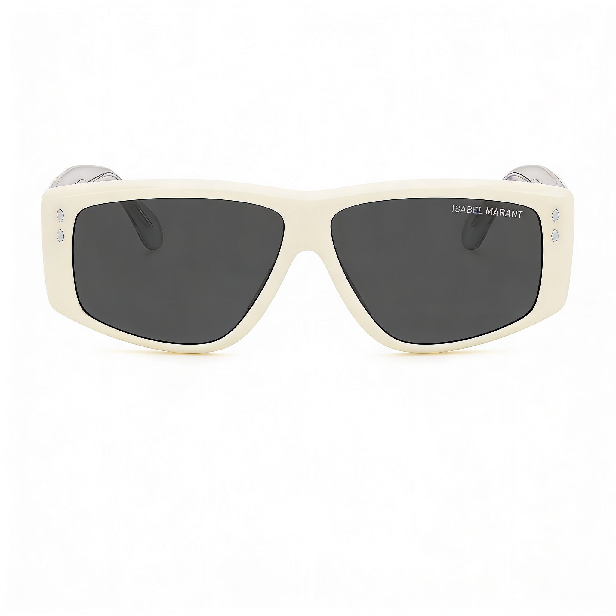 Gafas de sol rectangulares modernas Isabel Marant para mujer con montura de acetato color marfil y lentes UV grises de 61 mm, Photo 2