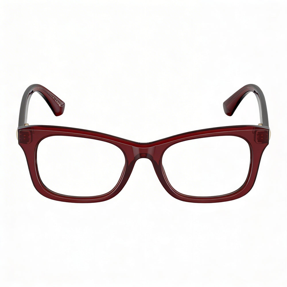 BURBERRY Unisex Classic Red Eyeglasses with Red Frame, Featuring Clear Demo Lenses, Ready for Custom Prescription Lenses