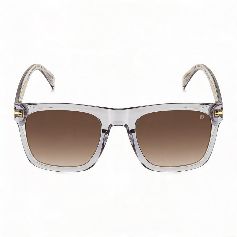 Beckham Modern Men's Acetate Crystal Grey Sunglasses with Brown Shaded Polycarbonate Lenses and UV Protection 54mm