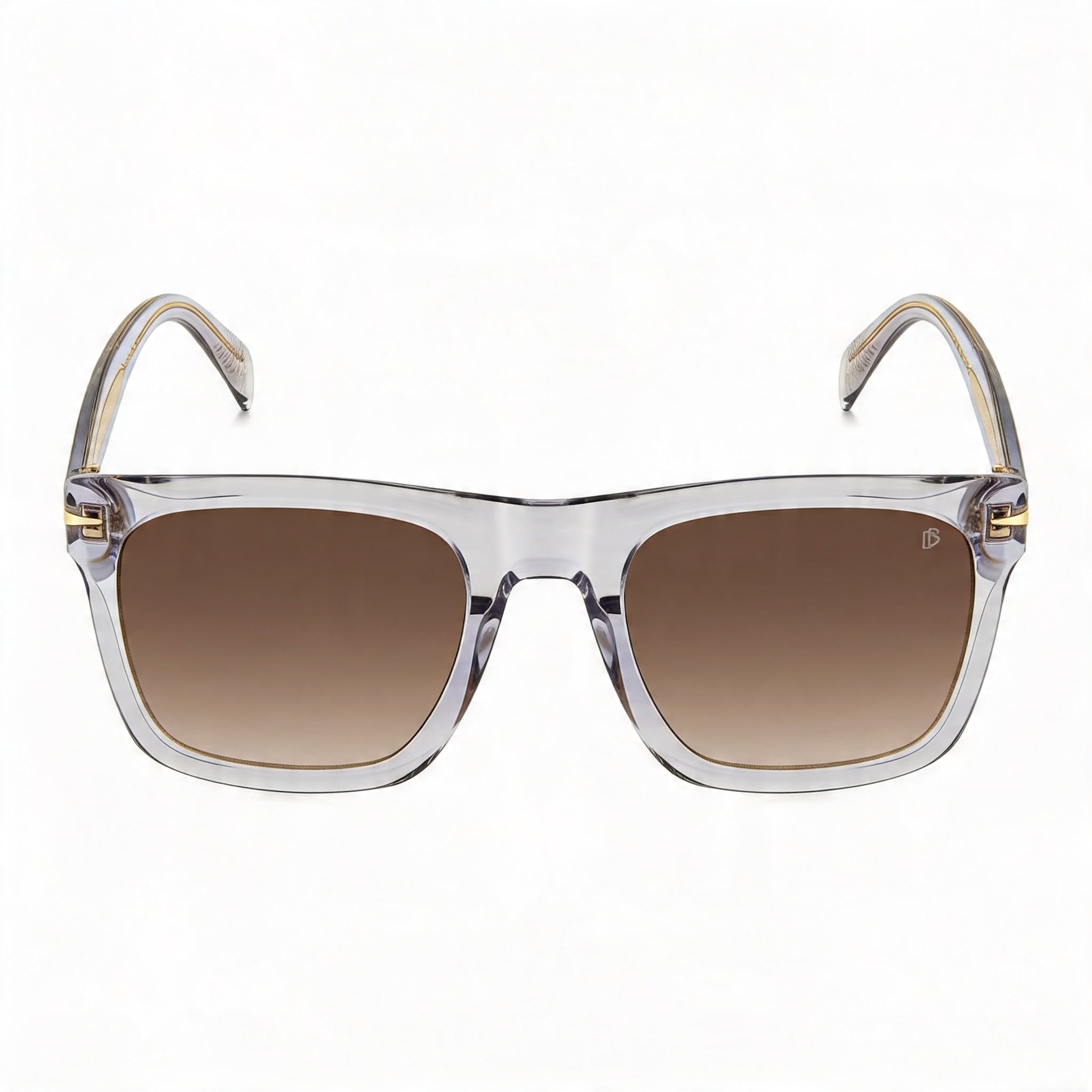 Beckham Modern Men's Acetate Crystal Grey Sunglasses with Brown Shaded Polycarbonate Lenses and UV Protection 54mm, Photo 2