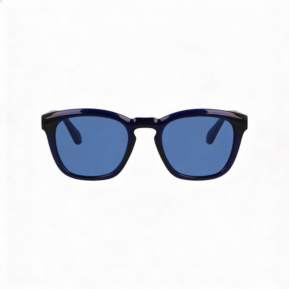 Gafas de sol rectangulares Ferragamo para hombre, modelo Sf2040se, montura de titanio azul transparente, protección UV 400, medida 50-21-145