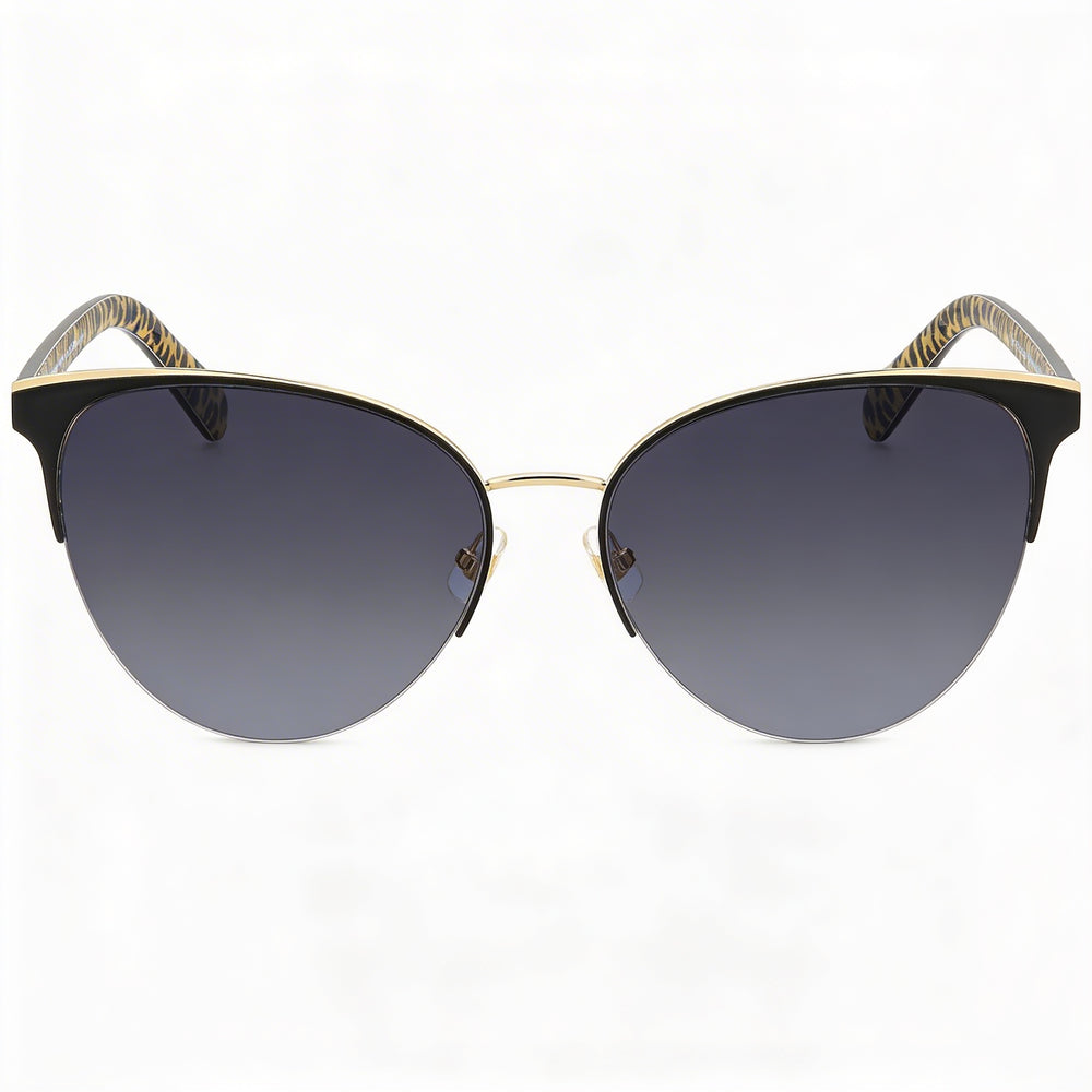 Gafas de sol Kate Spade New York Izara/G/S para mujer, negras, grises, de acero inoxidable, con lentes grises degradadas, sin polarizar, con protección UV, 57 mm