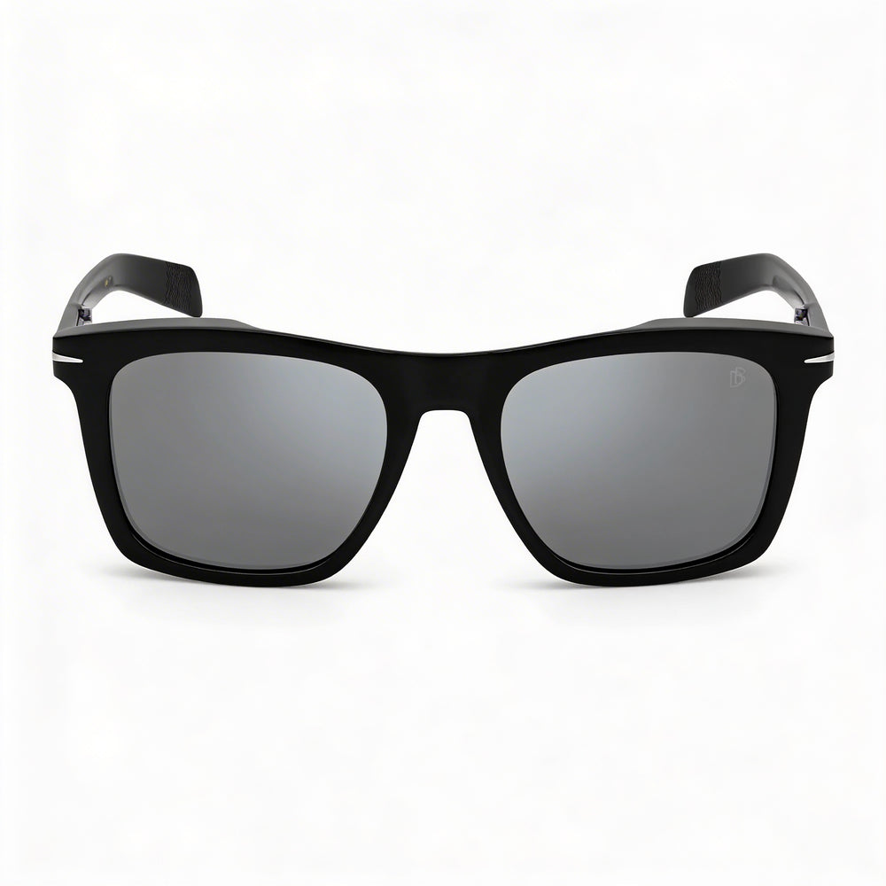 David Beckham Db 7000/S Unisex Black Acetate Frame Non-Polarized Silver Mirror Lenses 51mm Sunglasses