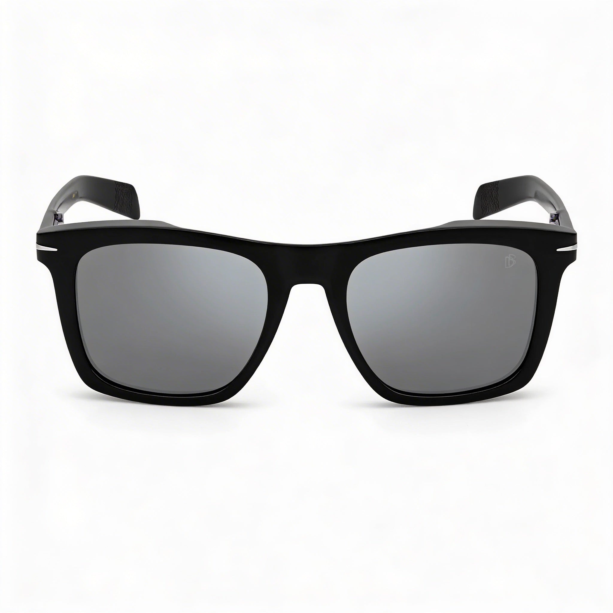 Gafas de sol David Beckham DB 7000/S unisex, montura de acetato negro, lentes plateadas de espejo no polarizadas, 51 mm, Photo 1