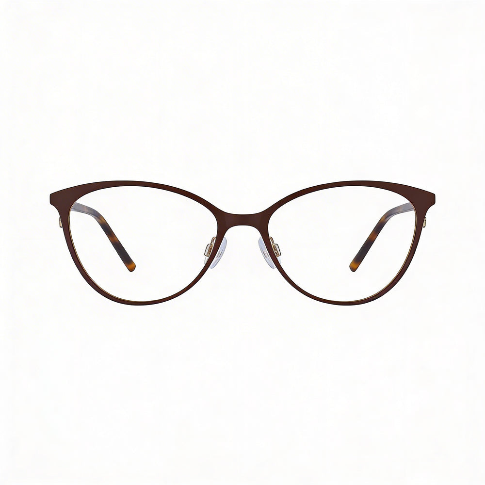 DKNY Dk3001 Women's Eyeglasses with Oval Metal Dark Brown Frame and Clear Lenses 51mm