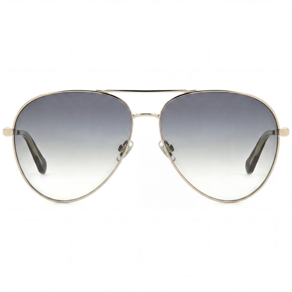 Gafas de sol Fossil Fos 2140/G/S de acero inoxidable para mujer, no polarizadas, dorado claro/verde degradado, 59 mm