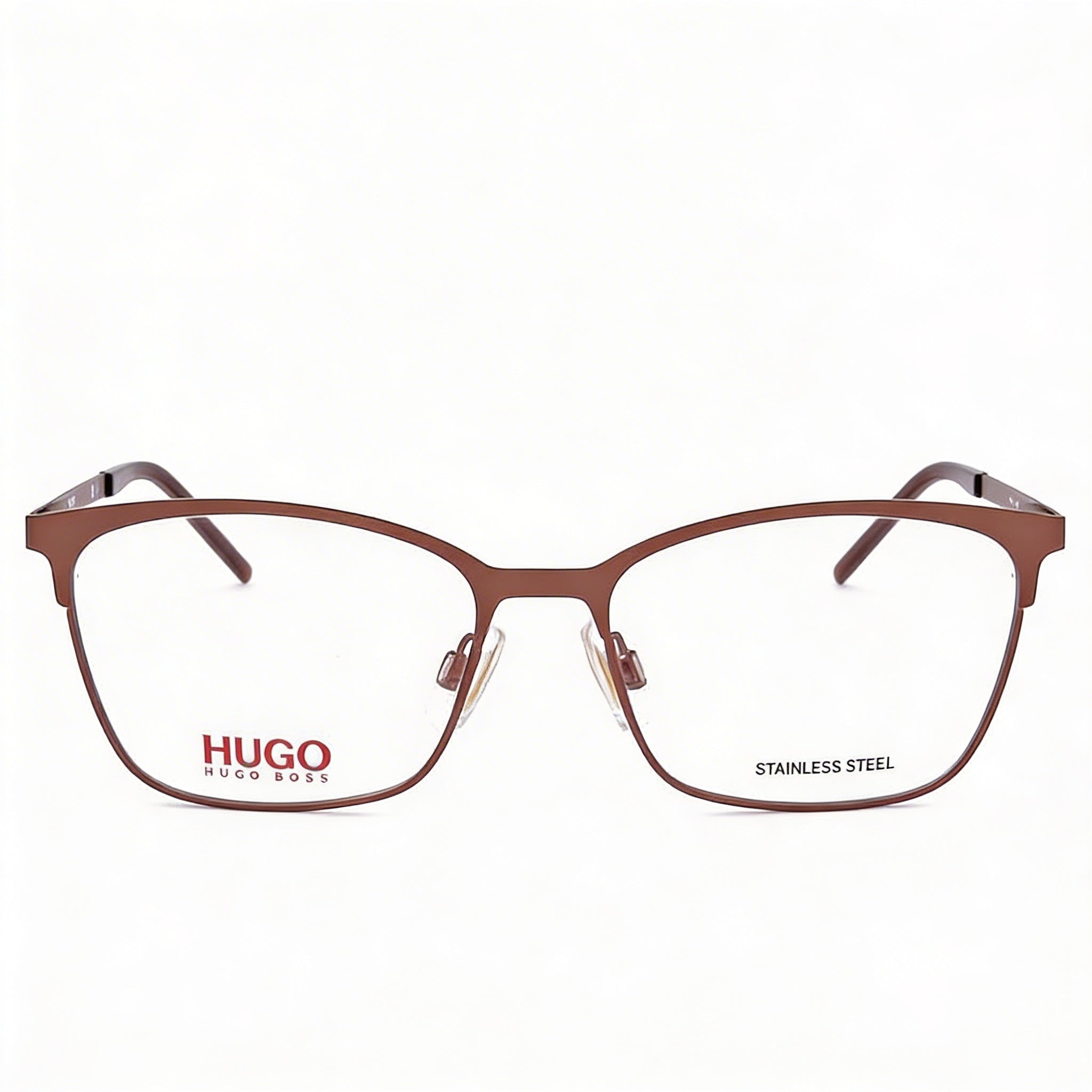 Gafas Hugo Boss de mujer efecto ojo de gato de acero aleado marrón mate, ancho de lente 54 mm, ancho de puente 16 mm, largo de patilla 145 mm, Photo 2