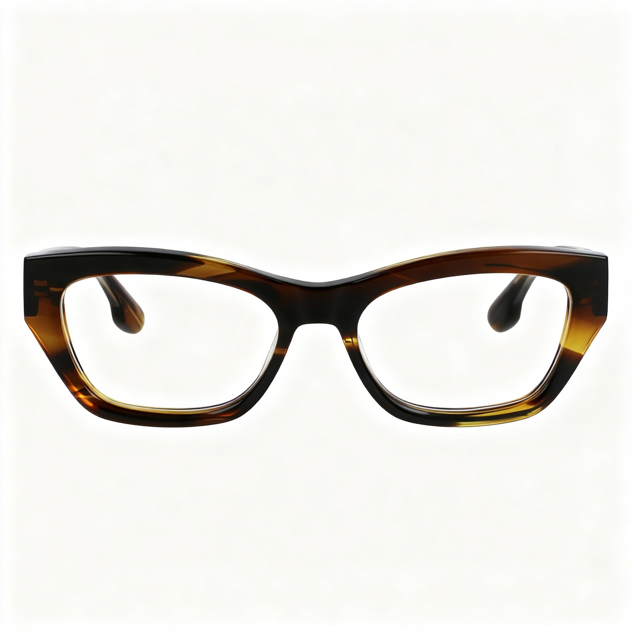 Victoria Beckham VB2675 Women's Cat-Eye Acetate Eyeglasses Striped Khaki 53-17-140