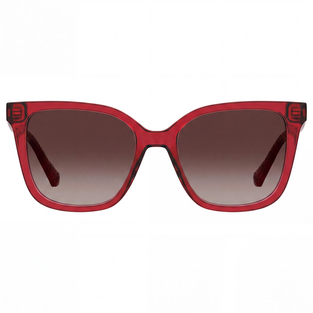 Gafas de sol Love Moschino casuales para mujer, montura roja CELLULOSE PROP. INJ con lentes marrones sombreadas 53-18-140