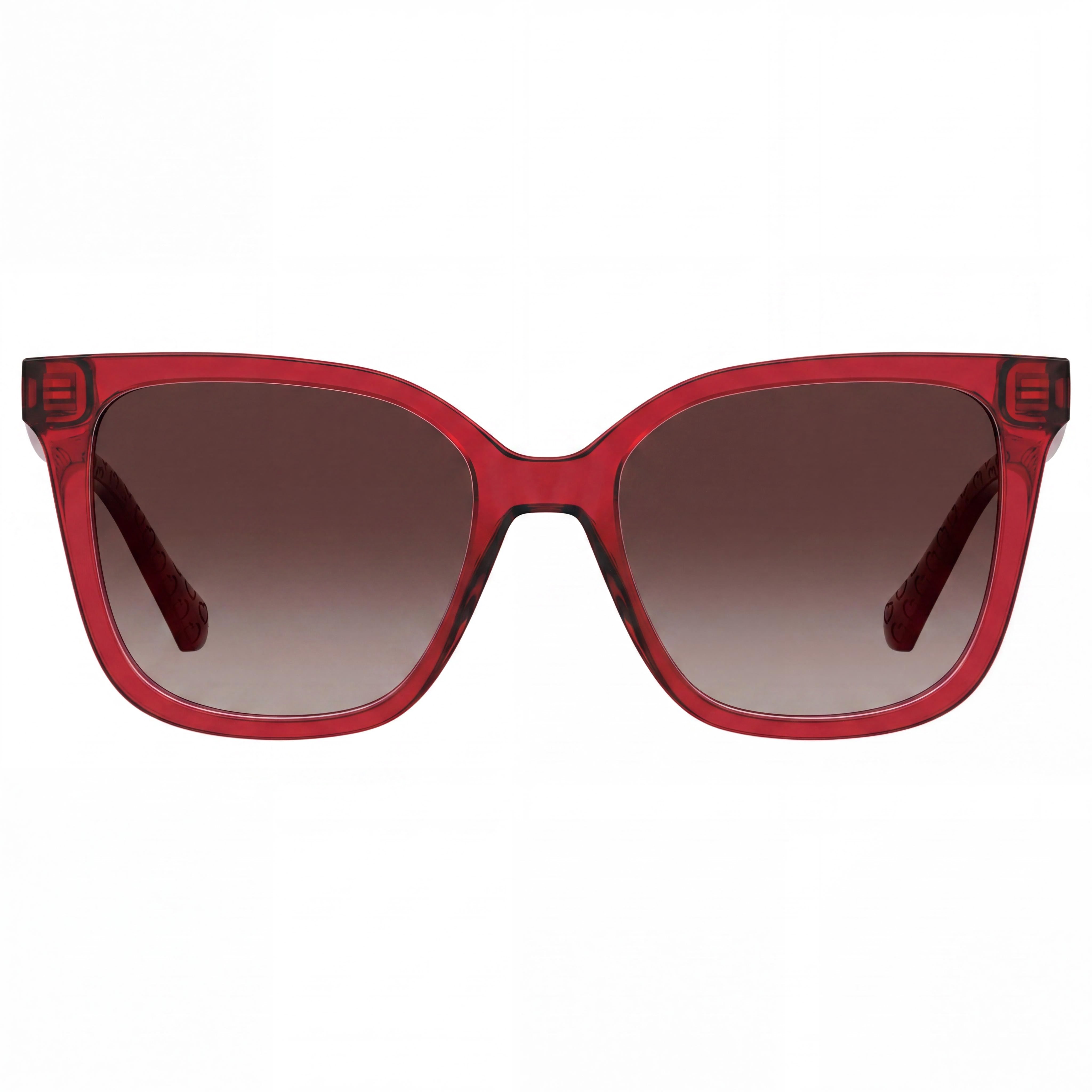 Love Moschino Casual Women's Red Frame CELLULOSE PROP. INJ Sunglasses with Brown Shaded Lenses 53-18-140, Photo 2