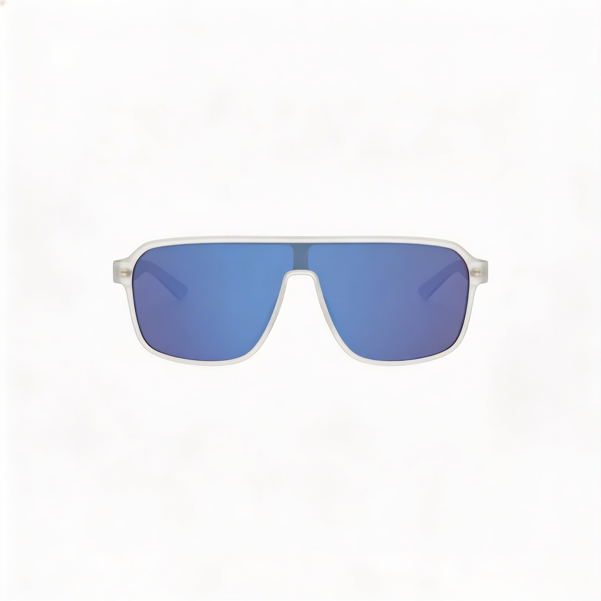Gafas de sol Nike Vintage Flyer unisex de plástico con espejo, lentes mate, transparentes, gris y azul, 100 % protección UV, 64 mm, Photo 2