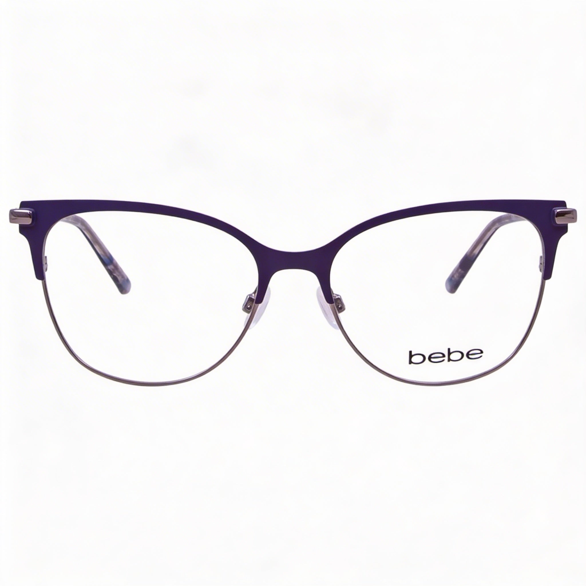 bebe Bb5224 Eyeglasses for Women, Full Rim Cat Eye Style with Plum Metal Frame, Size 55-17-140, Photo 2