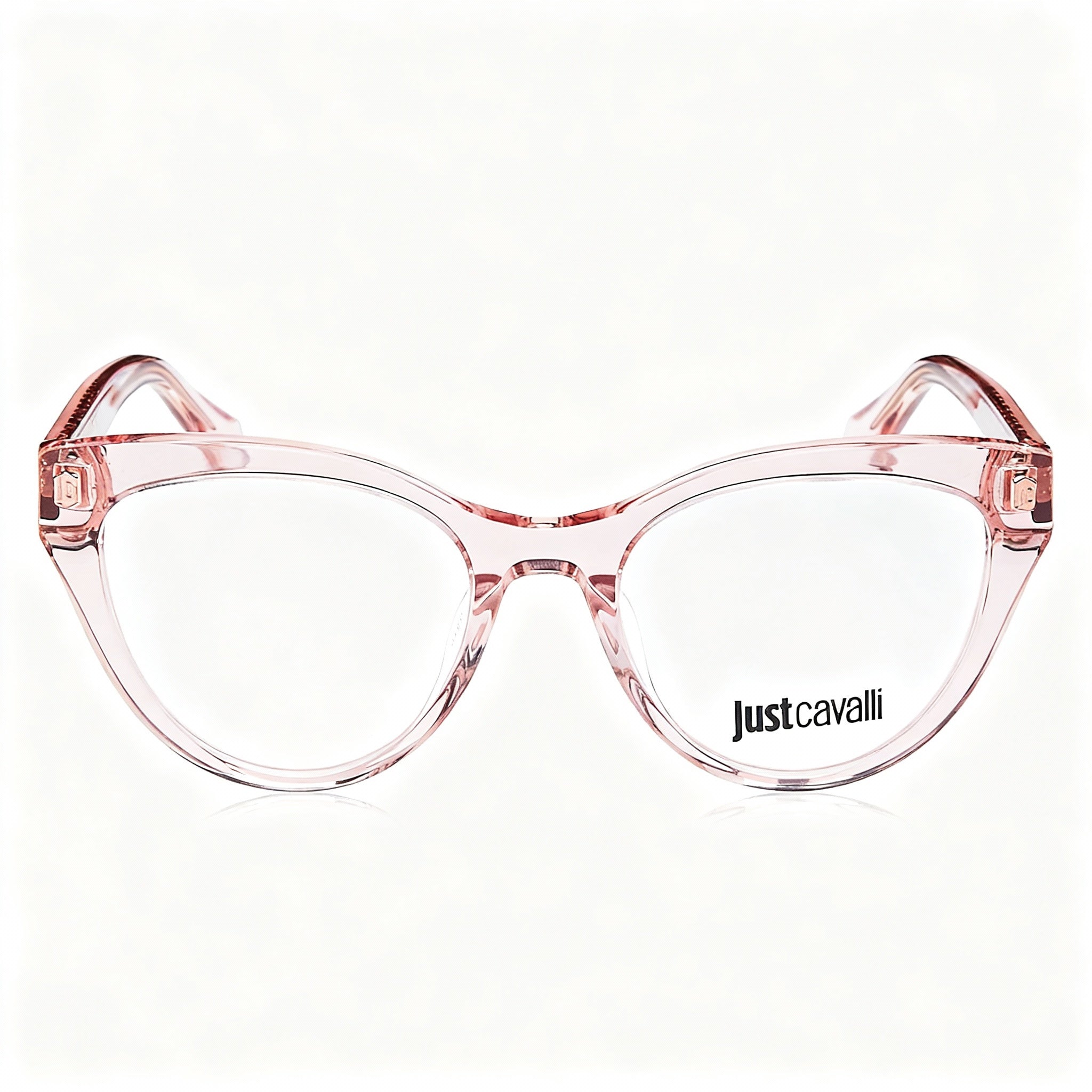 Just Cavalli Classic Women's Shiny Transparent Peach Polycarbonate Optical Frames 51mm