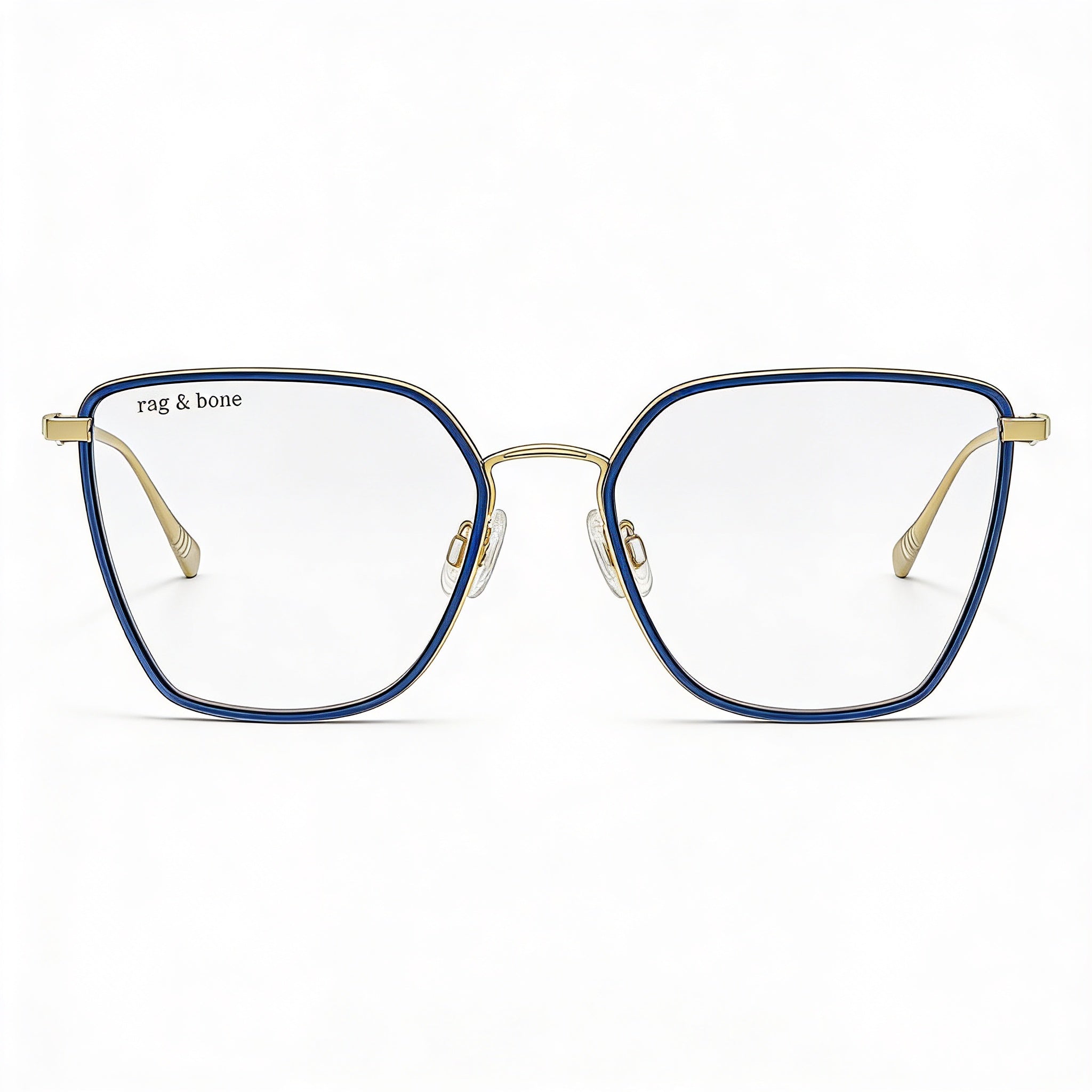 rag & bone Rnb3028 Women’s Stainless Steel Gold Blue Eyewear 55mm, Photo 1