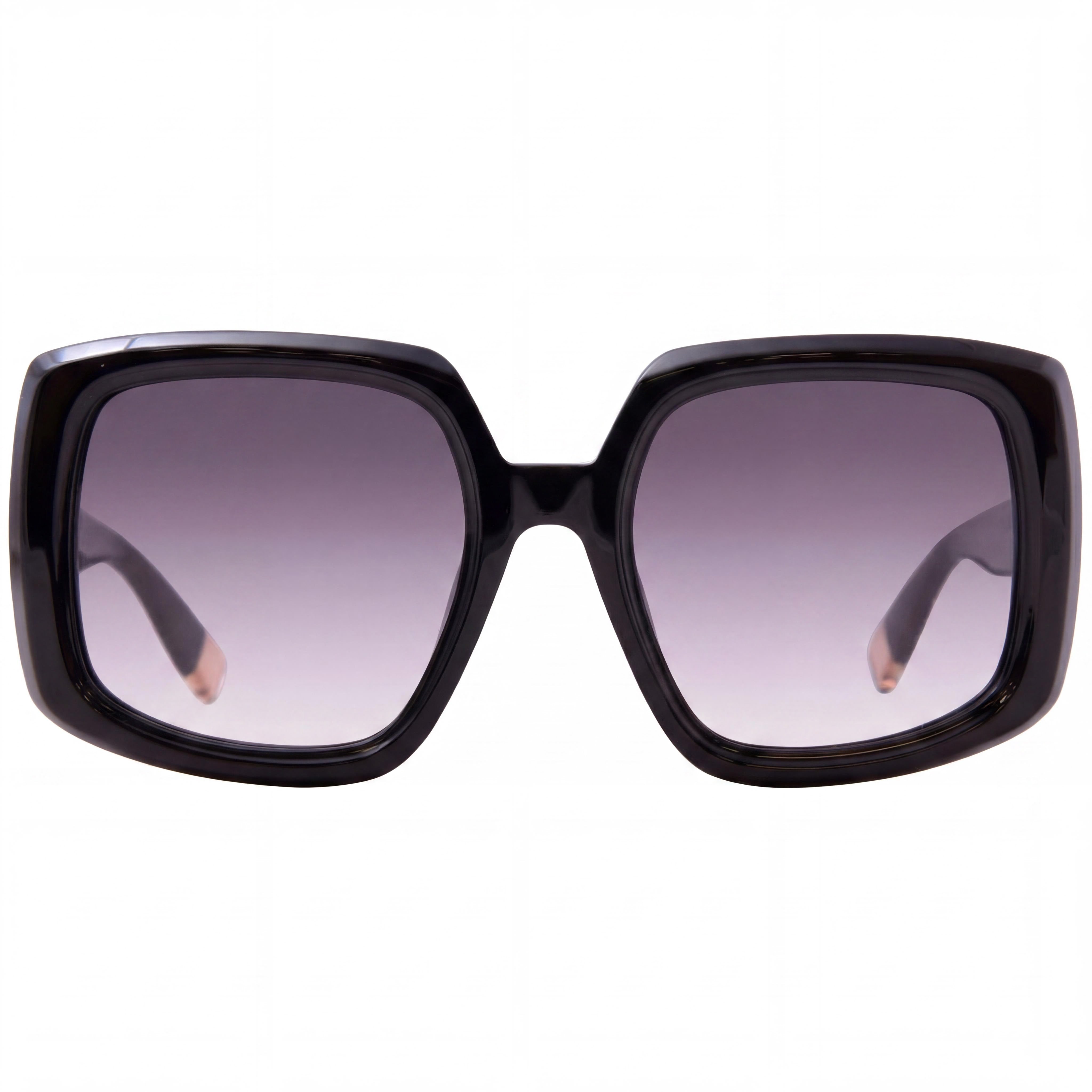 Furla Sfu709 Women's Shiny Black Plastic Frame, UV Protected Non-Polarized Smoke Gradient Lenses 54mm, Photo 2