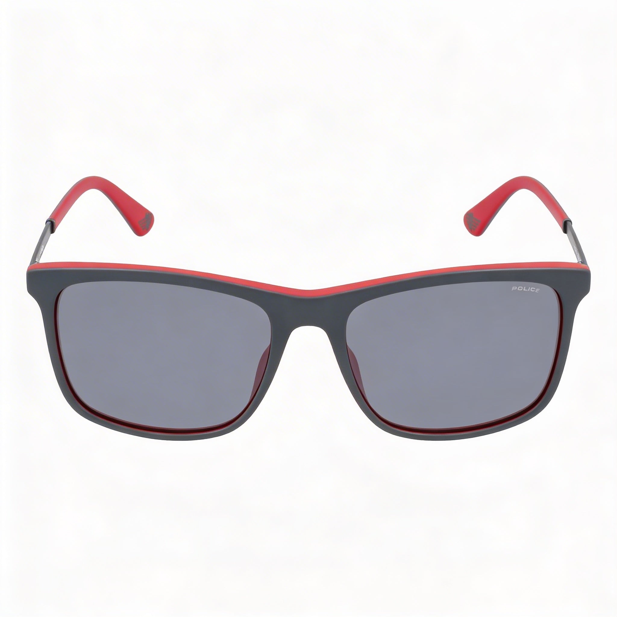Police Classic Unisex Acetate Metal Matte Grey Red Grey Mirror Non- Sunglasses 56mm, Photo 2