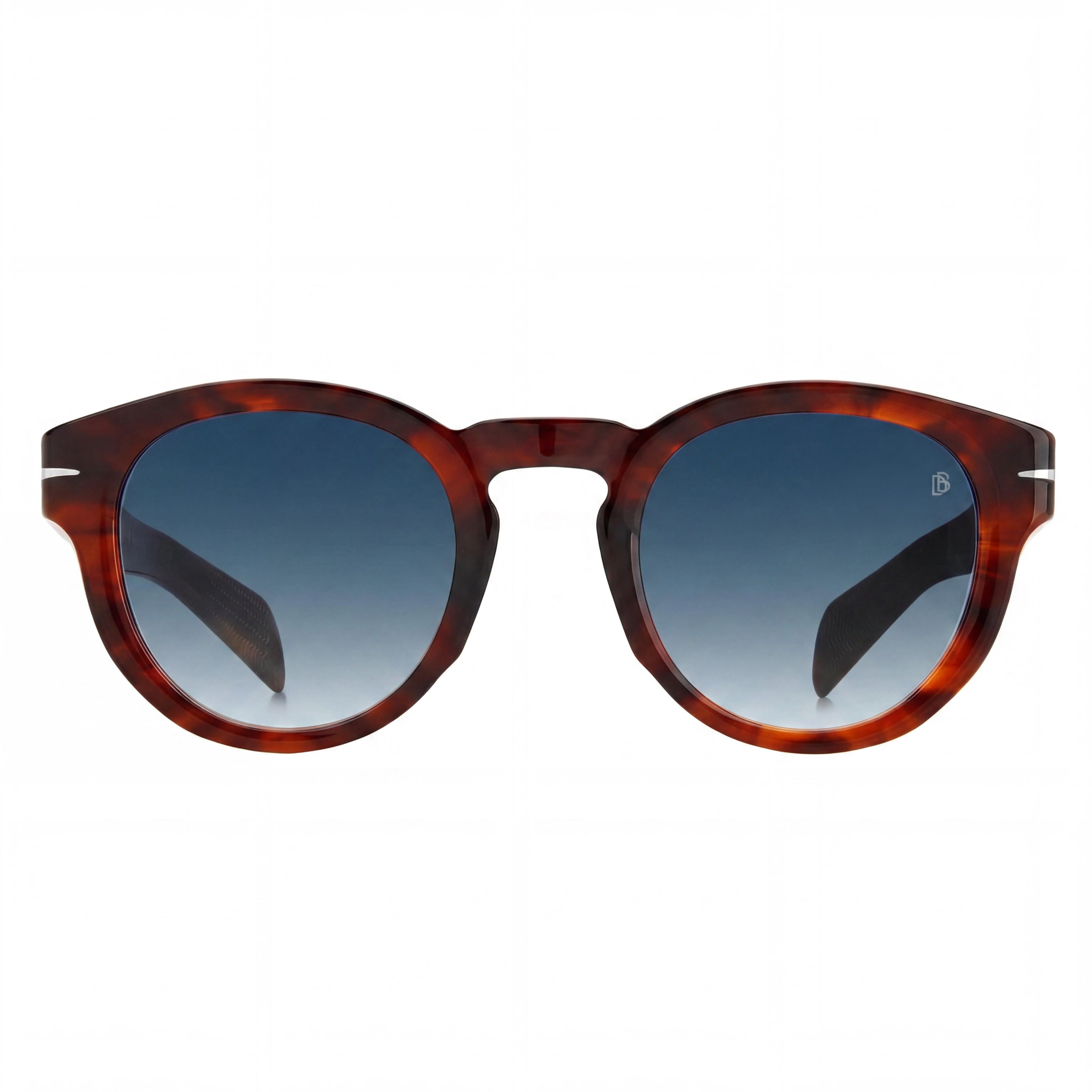 Gafas de sol David Beckham PANTHOS Tea Cup de protección UV para hombre, acetato de La Habana a rayas marrones, aptas para casco de moto, 48 mm, Photo 2