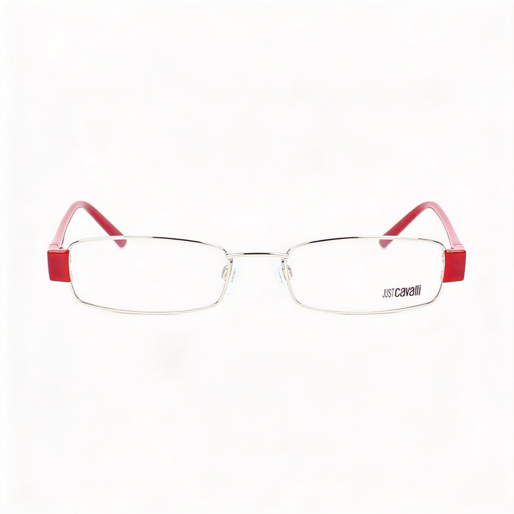Gafas de vista Just Cavalli 0279_016-51 para mujer, montura de acetato de metal rojo plateado con lentes de plástico de 51 mm