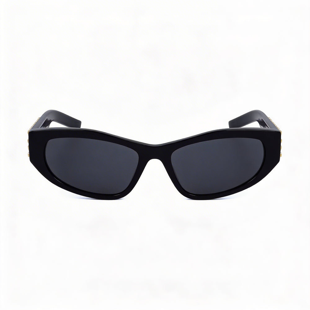 Givenchy Women's Casual Acetate Shiny Black Frame Smoke Lenses Non-Polarized UV 400 Sunglasses 56mm