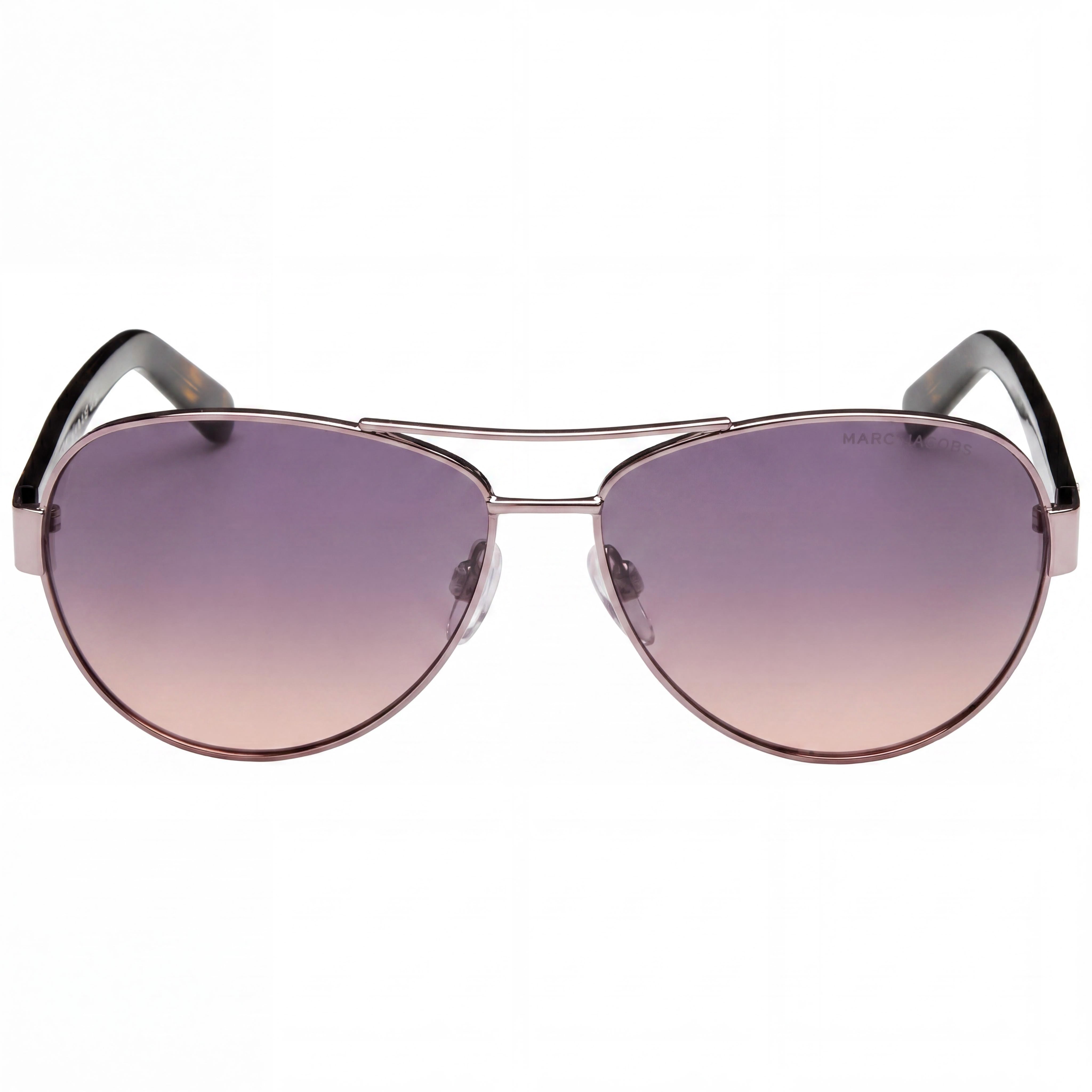 Marc Jacobs Signature Men's Lightweight Metal UV Protected Polycarbonate Sunglasses Pink Havana Grey 60mm, Photo 2