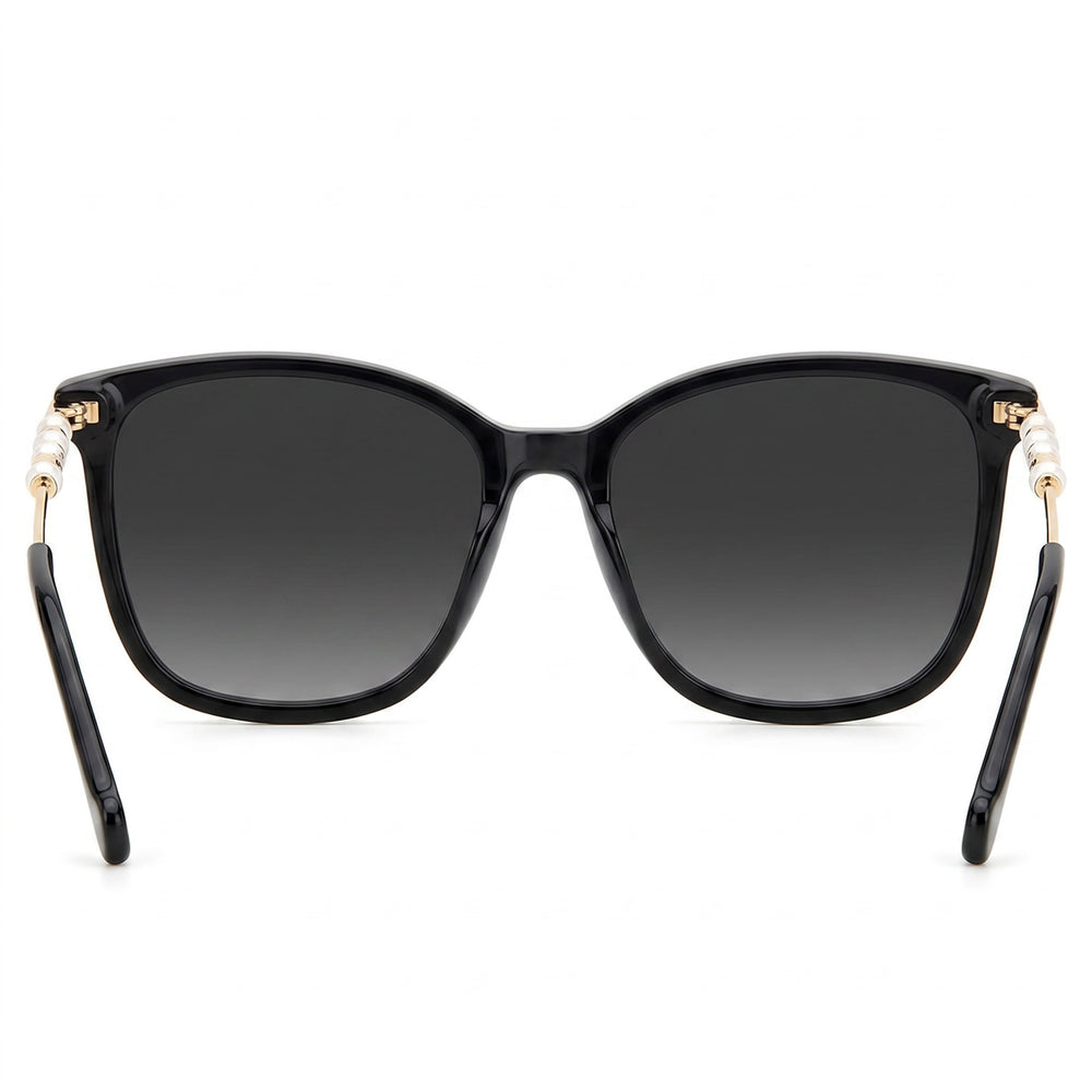 Carolina Herrera Women's Casual Black Plastic Frame Sunglasses with Dark Grey Shaded Polycarbonate UV Protected Lenses 56mm