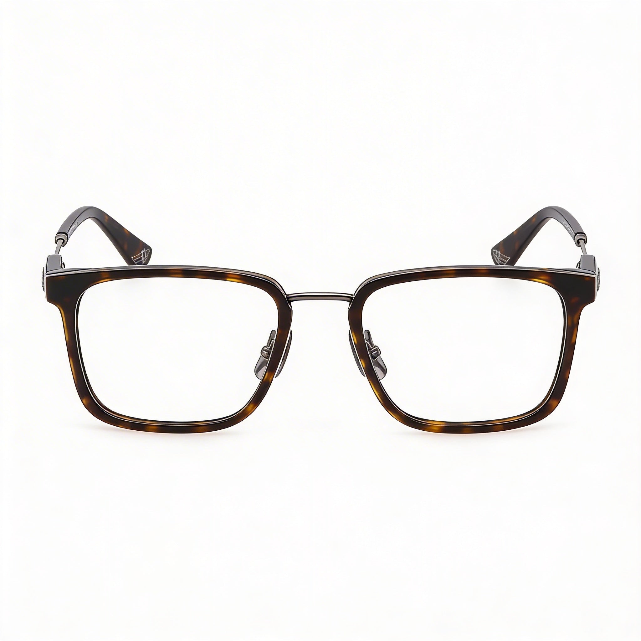 Police Classic VPLF09 Men's Shiny Ruthenium Metal Hoop-Acetate Frame Eyeglasses 53-19-145, Photo 1