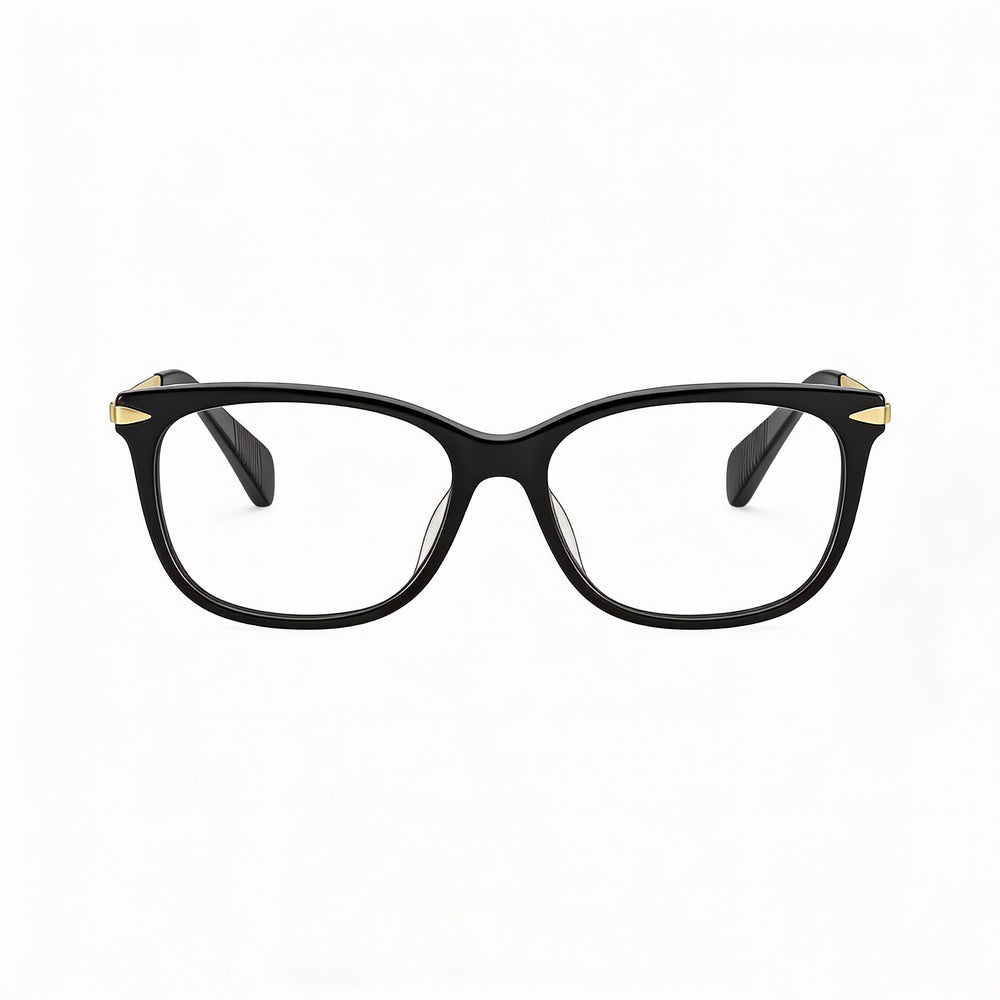 Gafas de sol rectangulares con montura completa de metal dorado para mujer de Rag &amp; Bone Rnb 3006 con lentes transparentes sin policarbonato, talla 54-16