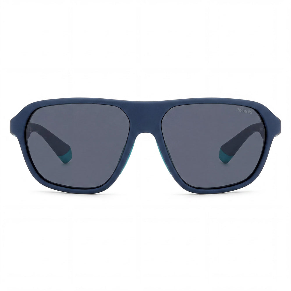 Polaroid Eyewear Casual Men's Matte Blue Plastic UV Protected Tri Acetate Cellulose Blue Polarized Sunglasses 59-13-135