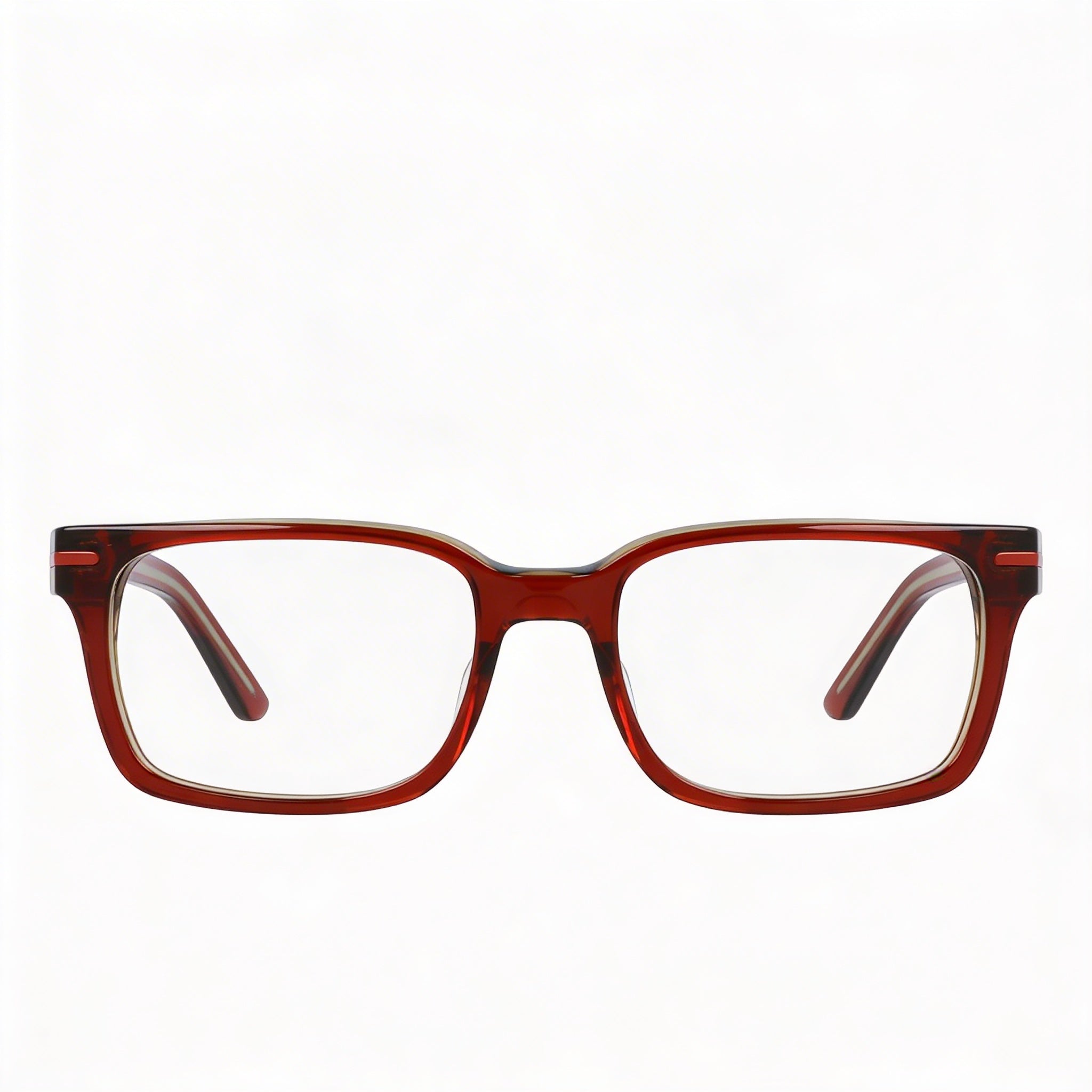 Nike Casual 7174 Men's Acetate Optical Eyeglasses with Cedar Amber Laminate Frame & Lens 53-18-145, Photo 1