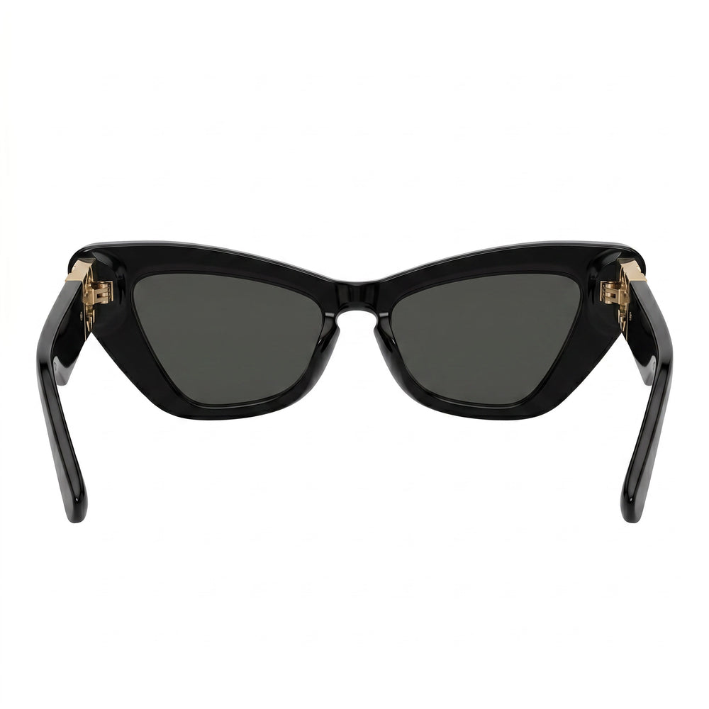 BURBERRY Women's Cat Eye Sunglasses, featuring a Dark Grey Plastic Frame, 51mm Lens Width, and UV Protection