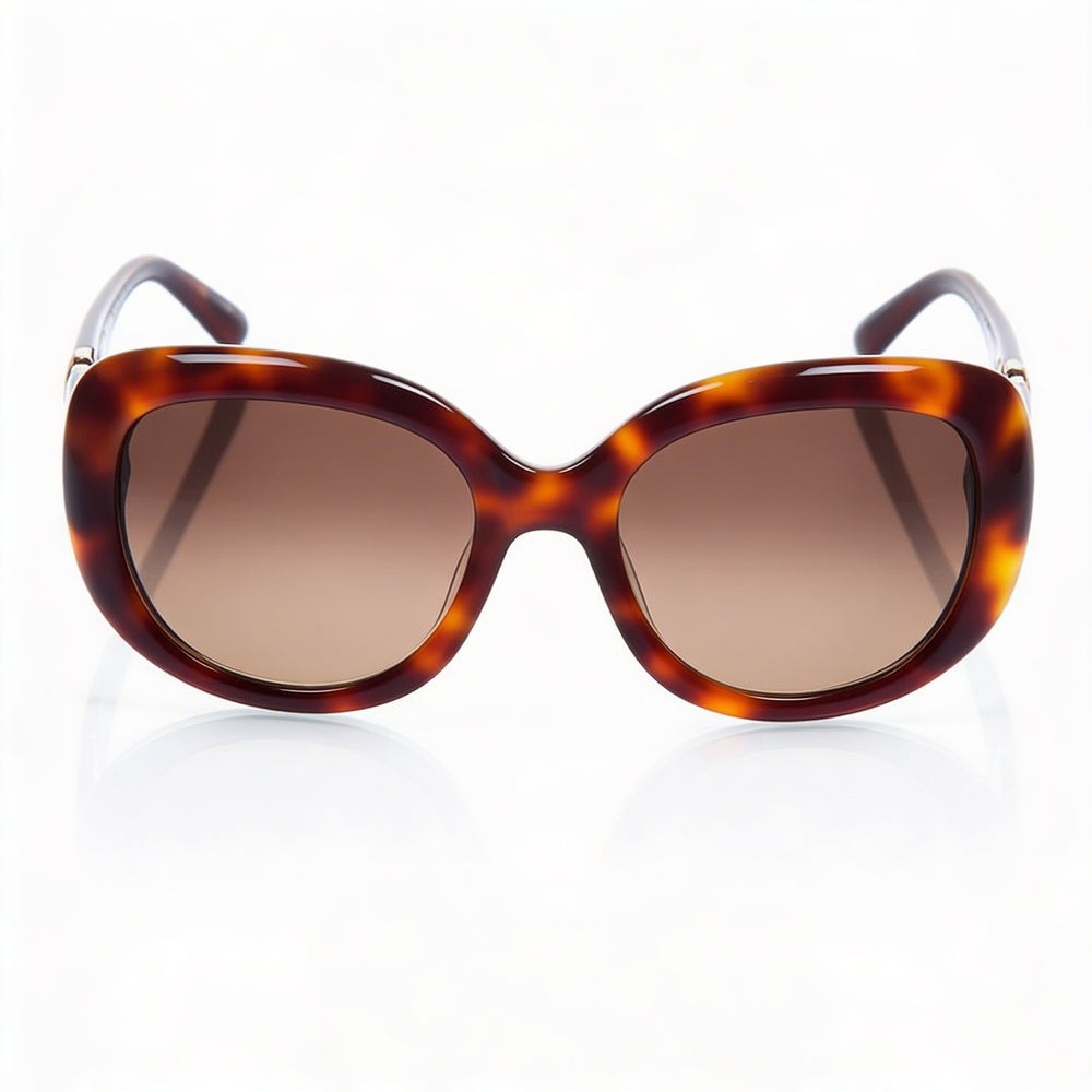 Gafas de sol de protección UV de plástico carey con lentes marrones Ferragamo Sf727s 214 para mujer 53mm