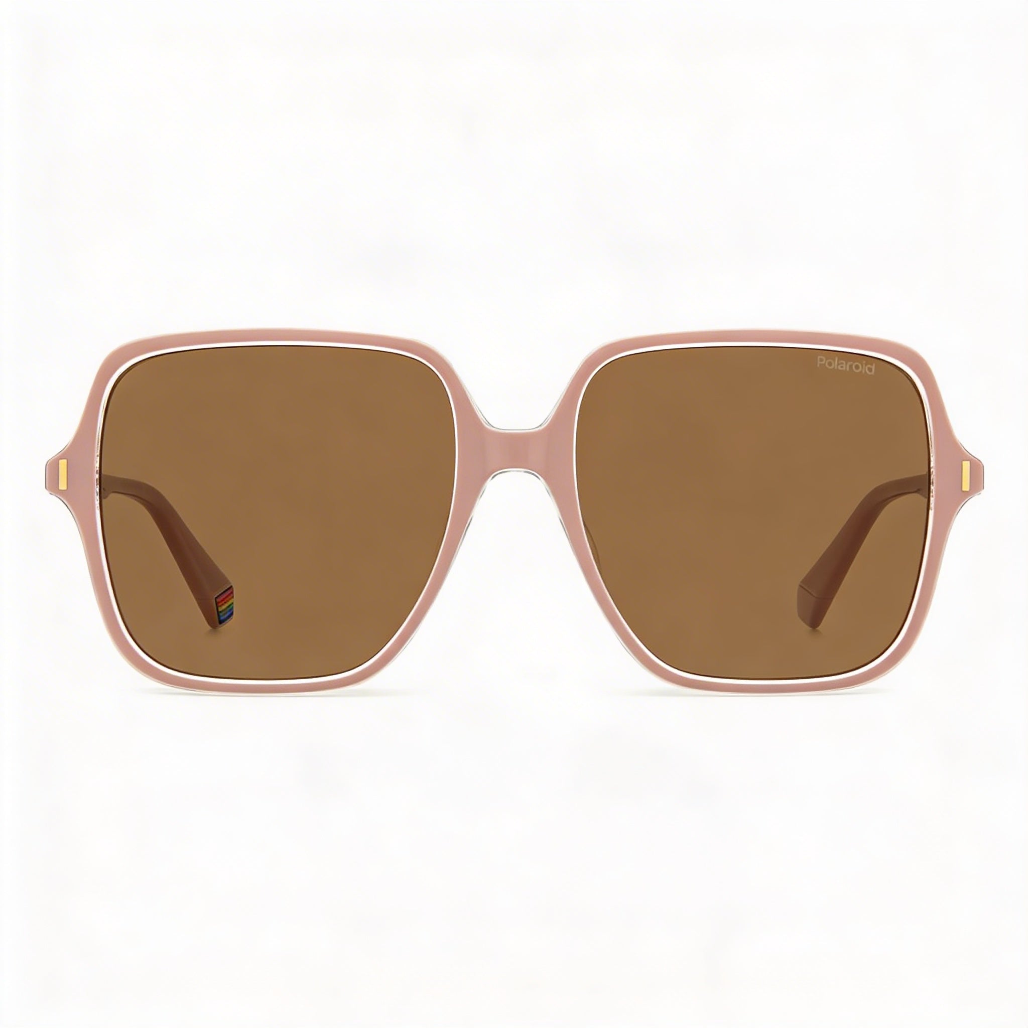 Polaroid Casual Women's Pink ECO POLYCARBONATE Frame Polarized Sunglasses with High UV Protection, Bronze Lenses, 56mm, Photo 2