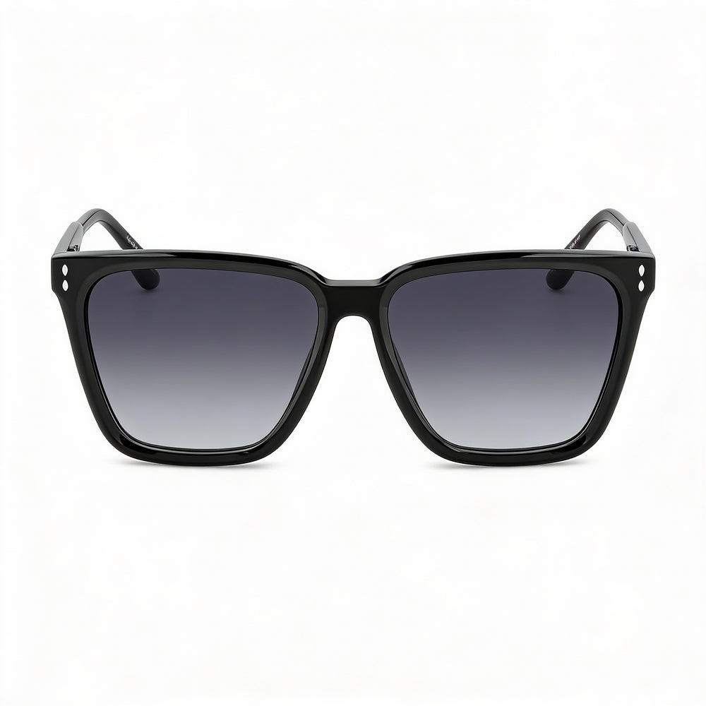 Gafas de sol Isabel Marant de acetato fino y elegante para mujer, montura de plástico gris y negro, con protección UV, ancho de lente de 58 mm