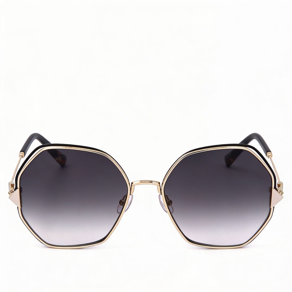 M Missoni Moderno para mujer Oro Negro Gris Sombreado Aleación de Acero 100% UV No Polarizado 59mm