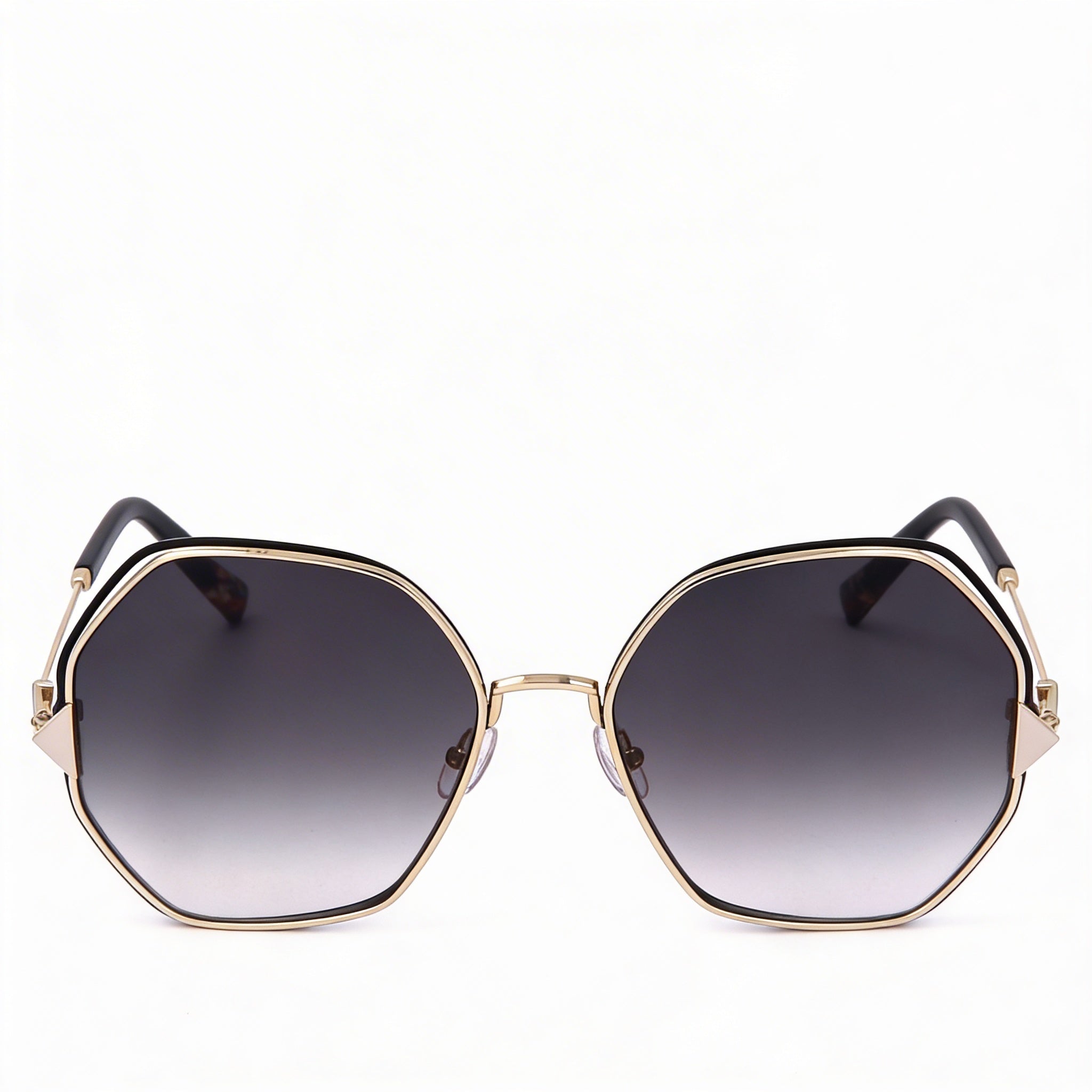 M Missoni Modern Women's Gold Black Grey Shaded Alloy Steel 100% UV Non-Polarized 59mm, Photo 1