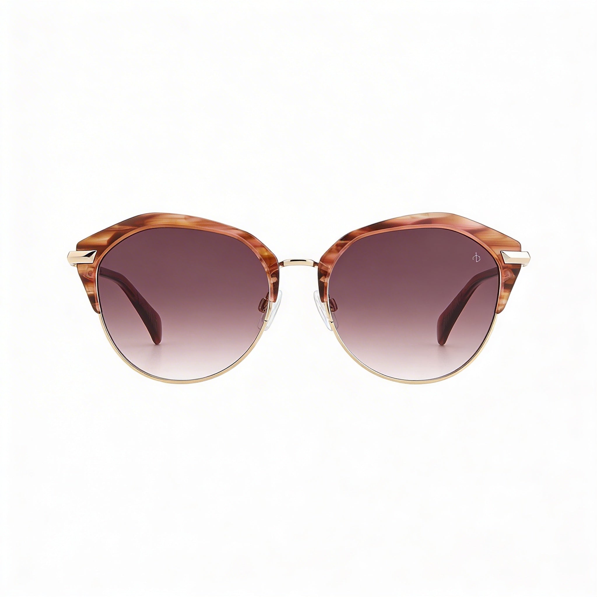 Gafas de sol de acero inoxidable para mujer Modern Heritage de rag & bone, color burdeos, rosa cuerno, 55 mm, con protección UV, Photo 2